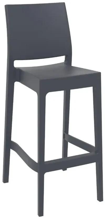 MAYA RESIN BAR STOOL DARK GRAY