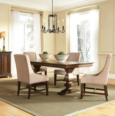 Liberty Furniture Armand 5-Piece Antique Brownstone Trestle Dining Table Set