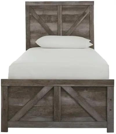 Ashley Wynnlow Gray Twin Crossbuck Panel Bed