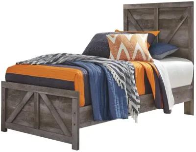 Ashley Wynnlow Gray Twin Crossbuck Panel Bed