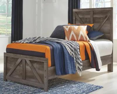 Ashley Wynnlow Gray Twin Crossbuck Panel Bed