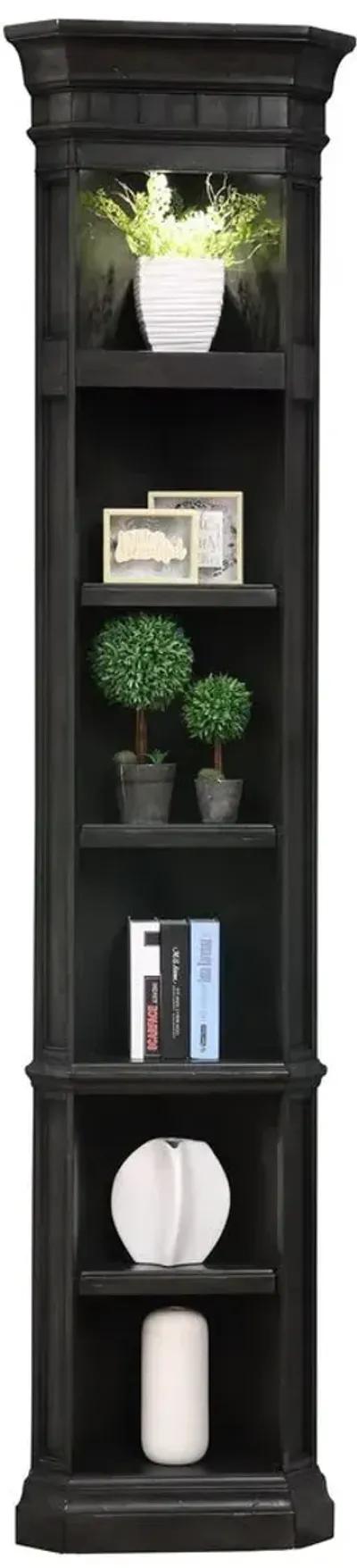 Parker House Washington Heights Washed Charcoal Corner Bookcase