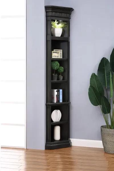 Parker House Washington Heights Washed Charcoal Corner Bookcase