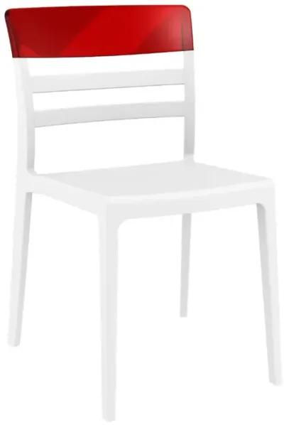 Compamia Moon Dining Chair White Transparent Red