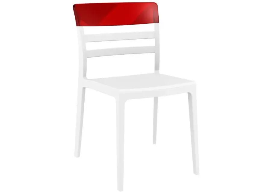 MOON DINING CHAIR WHITE TRANSPARENT RED