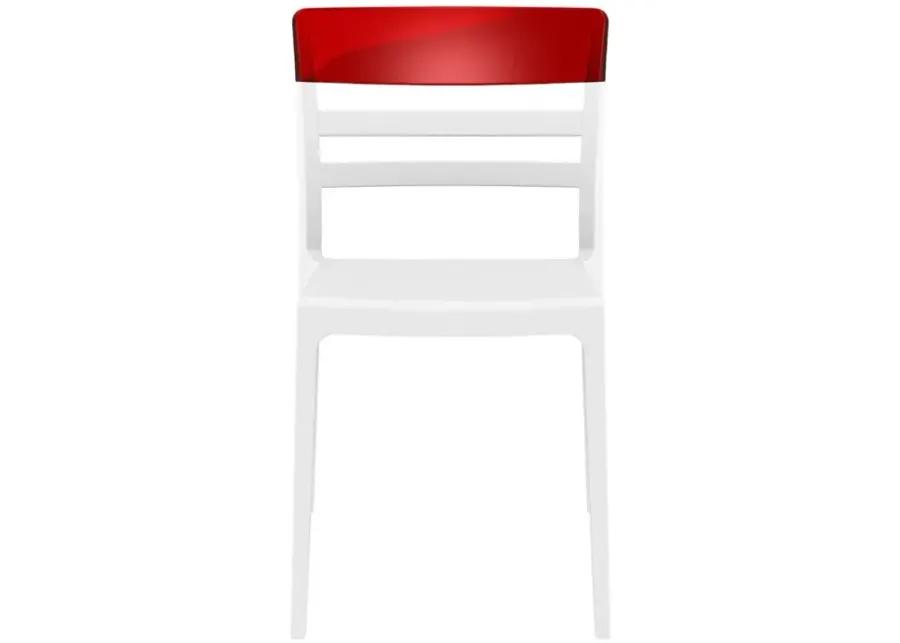 MOON DINING CHAIR WHITE TRANSPARENT RED