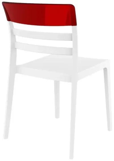 Compamia Moon Dining Chair White Transparent Red