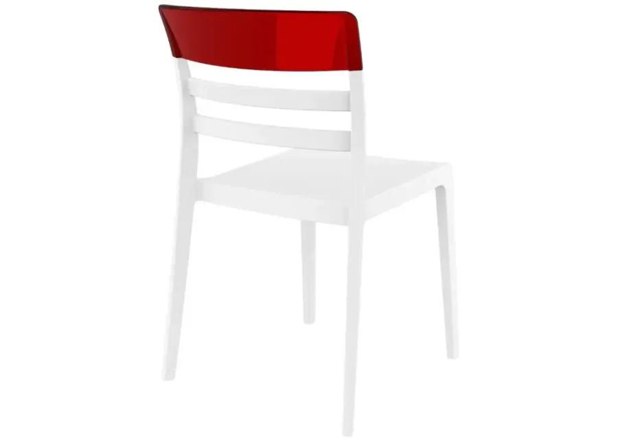 MOON DINING CHAIR WHITE TRANSPARENT RED