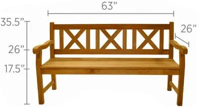 Royal Teak Skipper Solid Teak Outdoor Bench