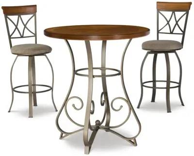 Powell Hamilton 3-Piece Swivel Bar Stools & Table Set