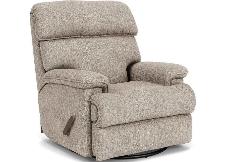 GENEVA SILVER OVERCAST SWIVEL GLIDING MANUAL RECLINER