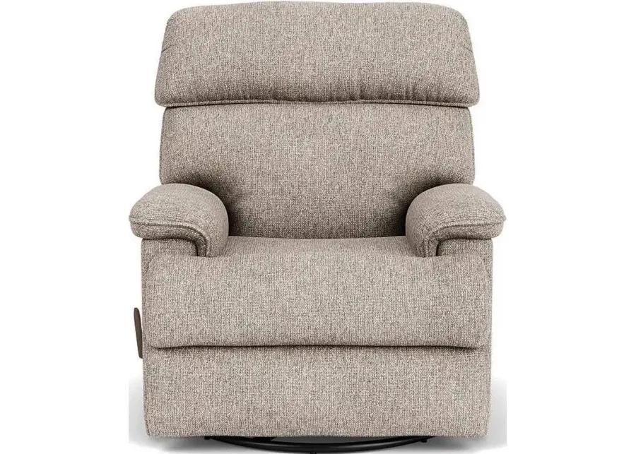 GENEVA SILVER OVERCAST SWIVEL GLIDING MANUAL RECLINER