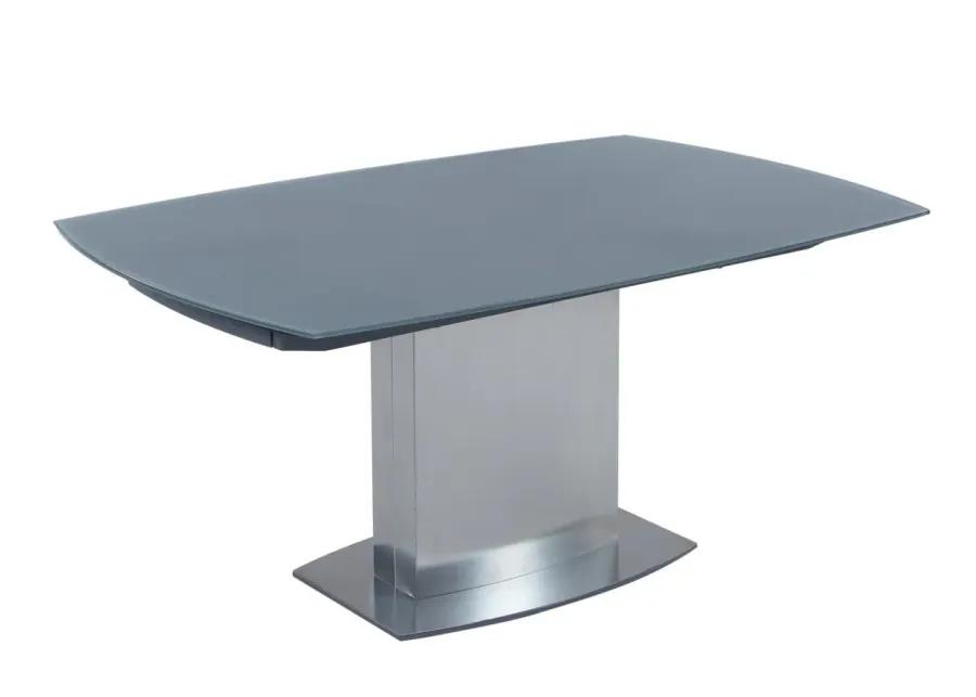 MAVIS CONTEMPORARY EXTENDABLE GRAY GLASS DINING TABLE