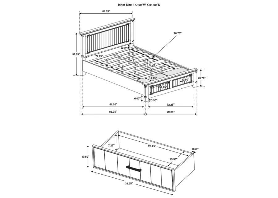 BRENNER EASTERN KING STORAGE BED RUSTIC HONEY