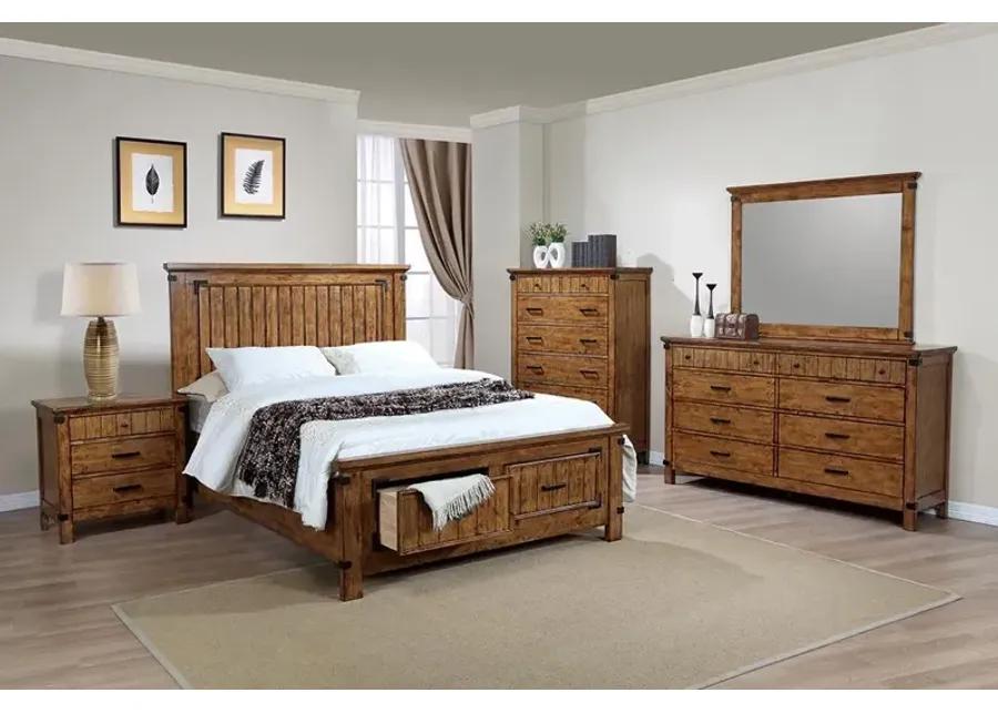 BRENNER EASTERN KING STORAGE BED RUSTIC HONEY