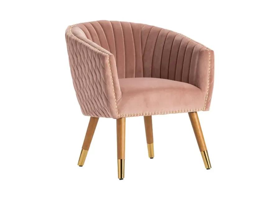 ROSSLYN BROWN/GOLD/PINK ACCENT CHAIR