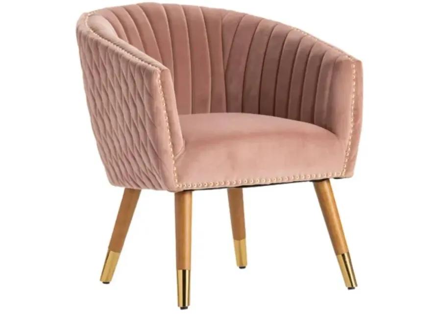 ROSSLYN BROWN/GOLD/PINK ACCENT CHAIR