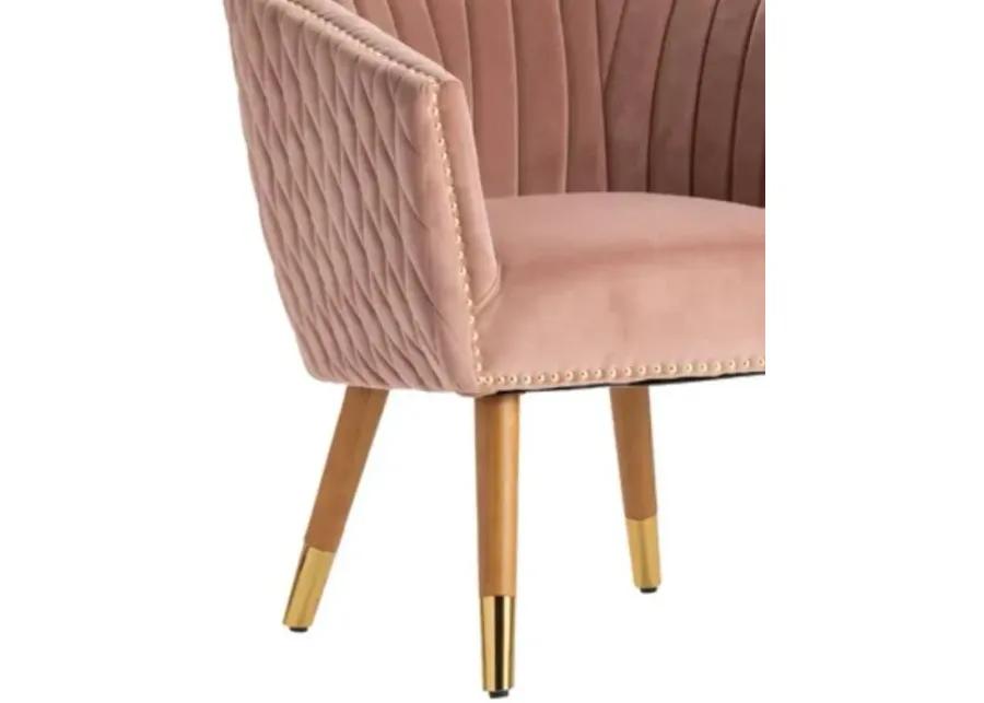 ROSSLYN BROWN/GOLD/PINK ACCENT CHAIR