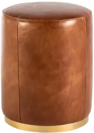 Nest Home Small Brass/Assorted Leather Pouf Ottoman