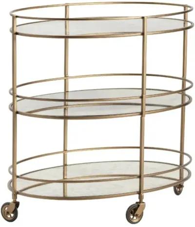 WATERFORD GOLD OVAL BAR CART