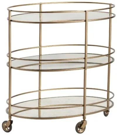 WATERFORD GOLD OVAL BAR CART