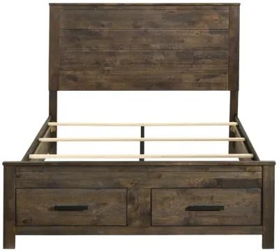 Coaster Woodmont Wood Queen Storage Panel Bed Rustic Golden Brown