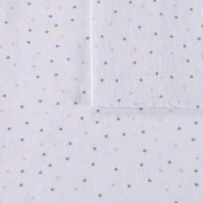 Olliix Intelligent Design Twin Grey/Pink Dots Cozy Soft Cotton Novelty Print Flannel Sheet Set