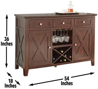 Steve Silver Adrian Espresso Brown Sideboard with Wine Holder