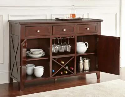 Steve Silver Adrian Espresso Brown Sideboard with Wine Holder