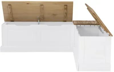 Linon Tobin Backless Two-Tone Breakfast Nook Natural & White