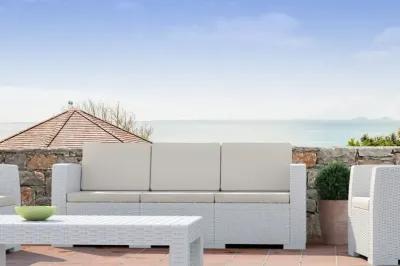 Compamia Monaco Rectangle Patio Coffee Table White