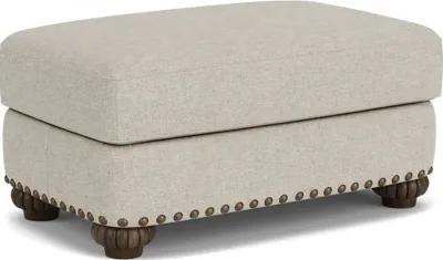 PATTERSON SILVER DRIFTWOOD OTTOMAN WITH NAILHEAD TRIM