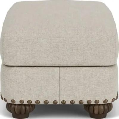 PATTERSON SILVER DRIFTWOOD OTTOMAN WITH NAILHEAD TRIM