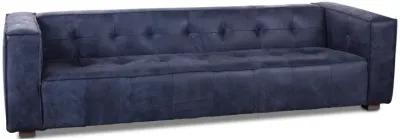 GROSVENOR ANTIQUE BLUE ITALIAN LEATHER SOFA