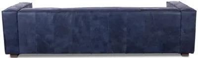 GROSVENOR ANTIQUE BLUE ITALIAN LEATHER SOFA