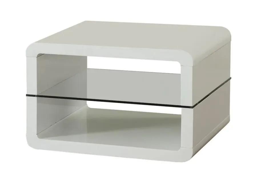 END TABLE GLOSSY WHITE