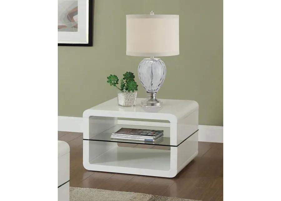 END TABLE GLOSSY WHITE