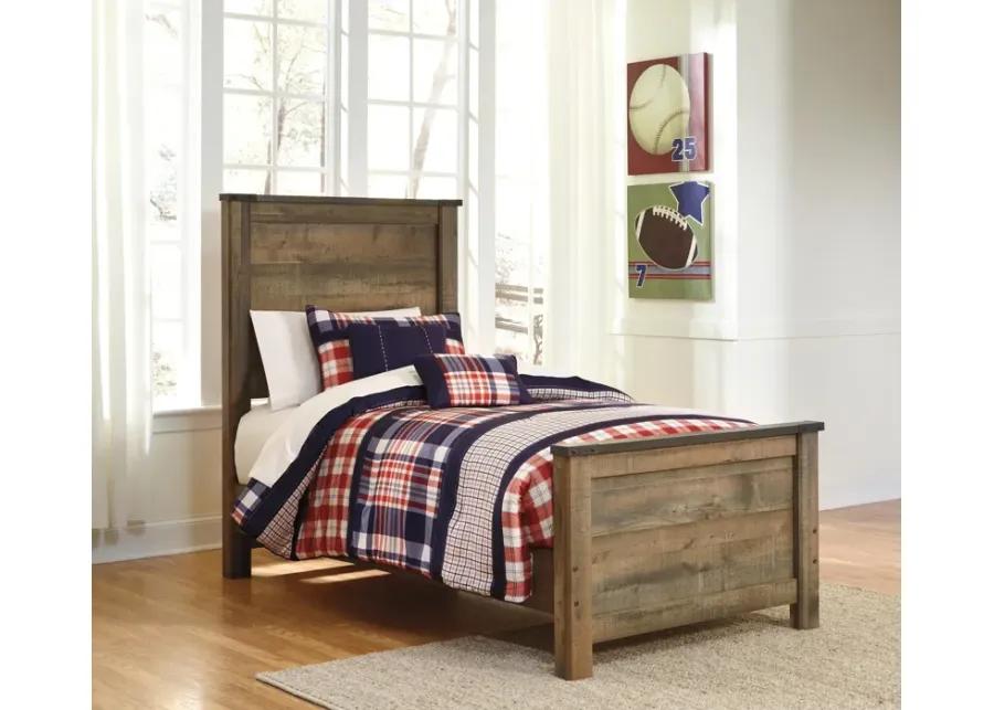 TRINELL TWIN PANEL BED BROWN SIGNATURE DESIGN