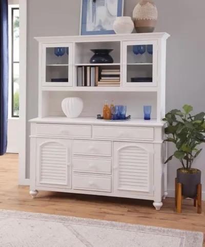 American Woodcrafters Cottage Traditions Hutch in Clean White Cottage Finish