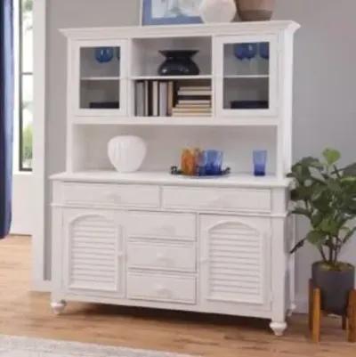 American Woodcrafters Cottage Traditions Hutch in Clean White Cottage Finish