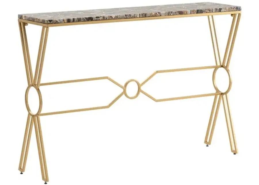 KENDALL BROWN/GOLD CONSOLE TABLE