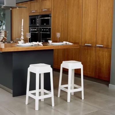 Compamia Fox Polycarbonate Counter Stool Glossy White