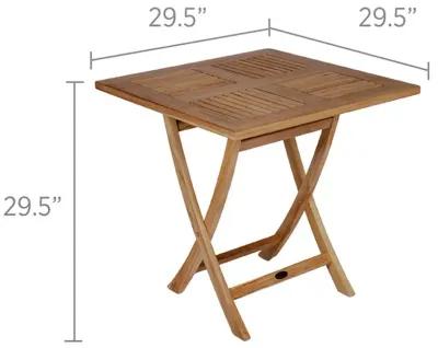 Royal Teak Medium Sailor Outdoor Square Folding Table