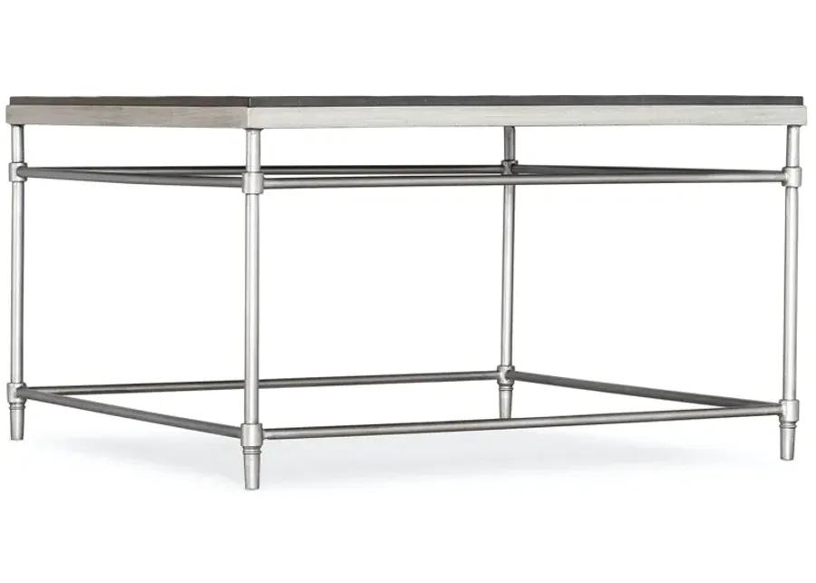 ST. ARMAND BRUSHED PEWTER SQUARE COCKTAIL TABLE