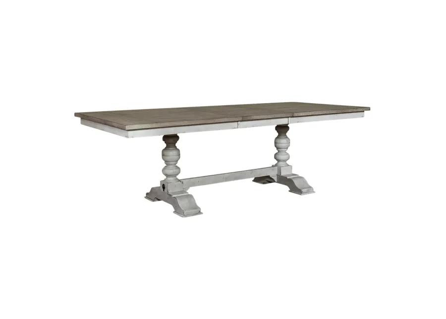 7 PIECE TRESTLE TABLE SET - WHITNEY