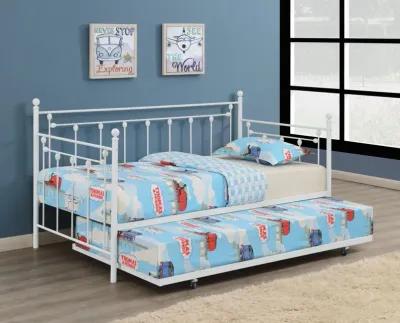 Nocus Metal Twin Daybed With Trundle White