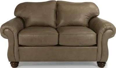 Flexsteel Bexley Brown Leather Loveseat