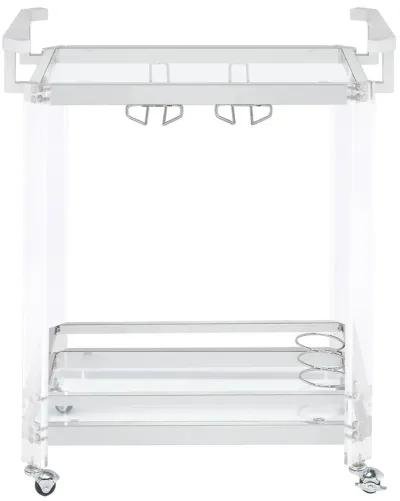 TRADITIONAL CLEAR ACRYLIC & CHROME SERVING CART