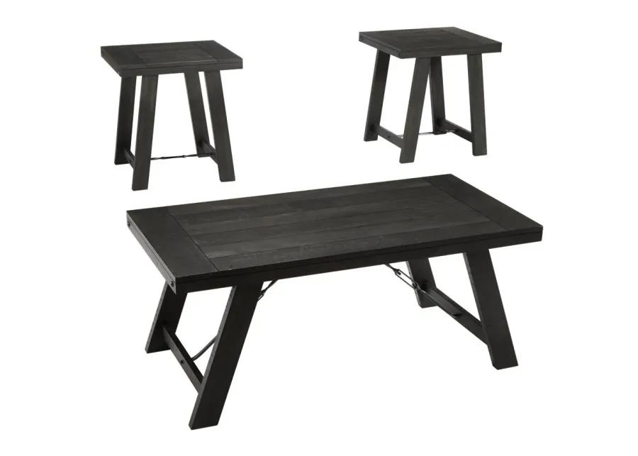 NOORBROOK TABLE (SET OF 3) BLACK PEWTER SIGNATURE DESIGN