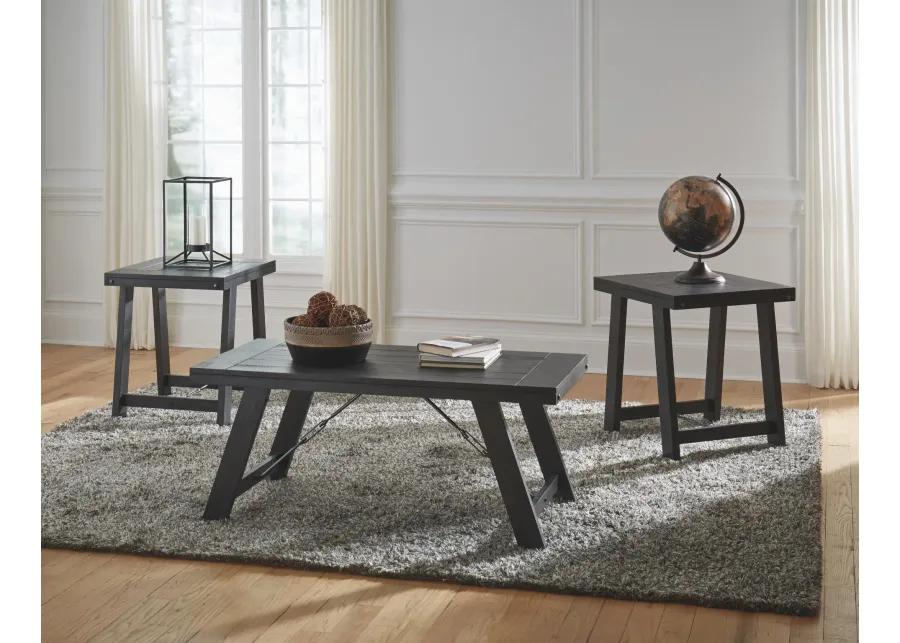 NOORBROOK TABLE (SET OF 3) BLACK PEWTER SIGNATURE DESIGN